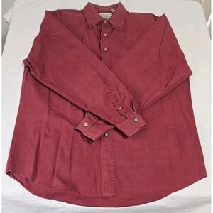 Canyon River Blues Men's Large Button-Down Shirt Maroon Long-Sleeve